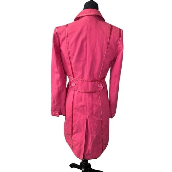 Banana Republic Bright Pink Cotton Trench Coat Barbie Small - Picture 6 of 16